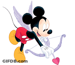 Mickey Mouse Is Flying With A Bow And Arrow GIF