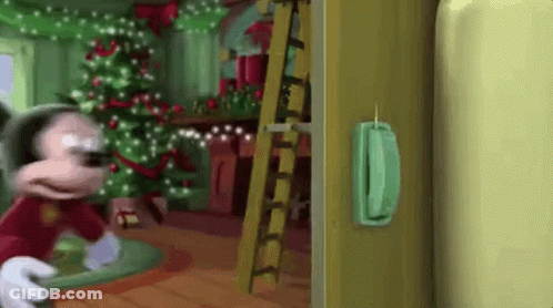 Mickey Mouse Is Standing In Front Of A Christmas Tree In A Cartoon Scene . GIF