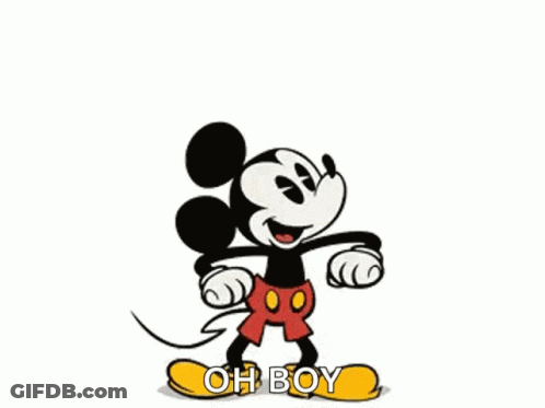 Mickey Mouse Jumping Fist Pump Oh Boy GIF
