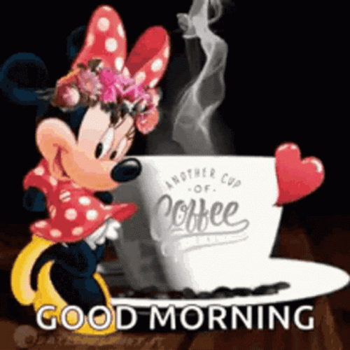 Mickey Mouse Minnie Mouse Coffee GIF