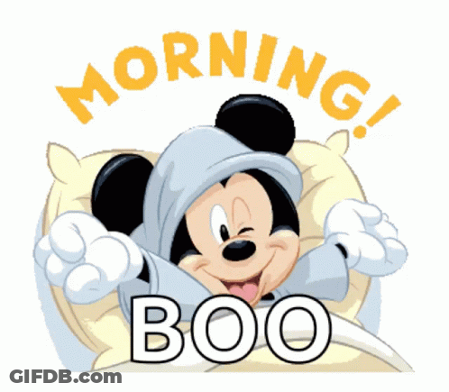 Mickey Mouse Saying Morning Boo GIF