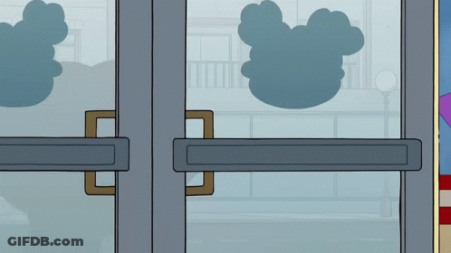 Mickey Mouse Silhouette On Door GIF