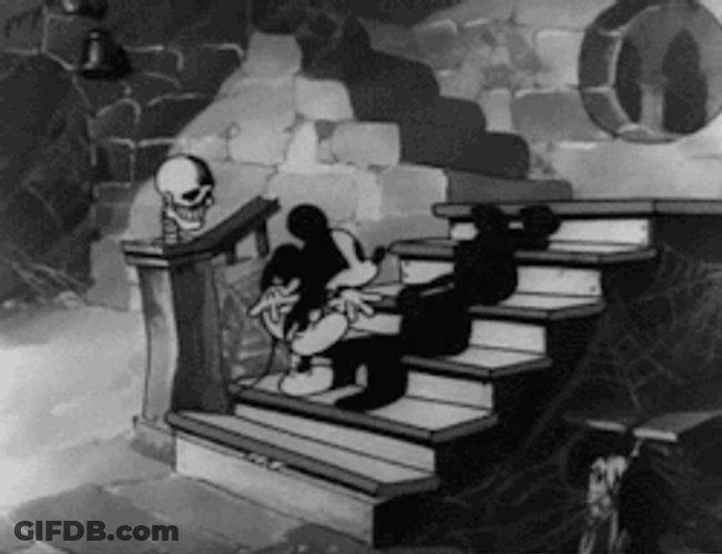 Mickey Mouse The Haunted House Skull GIF