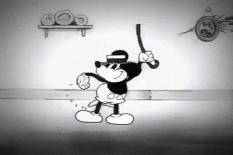 Mickey Mouse Trick Steamboat Willie GIF