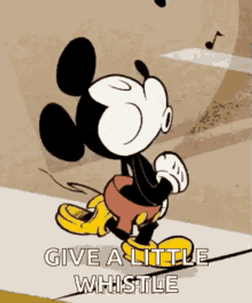 Mickey Mouse Walking Give A Little Whistle GIF