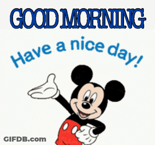 Mickey Mouse Waving Good Morning Have A Nice Day GIF