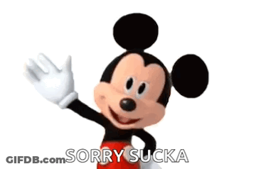Mickey Mouse Waving Sorry Sucka GIF