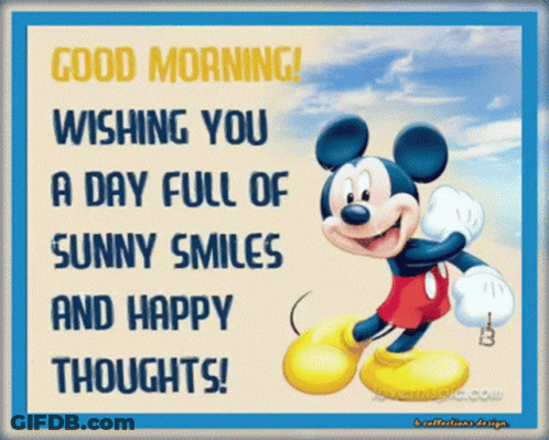 Mickey Mouse Wishing Sunny Smiles GIF