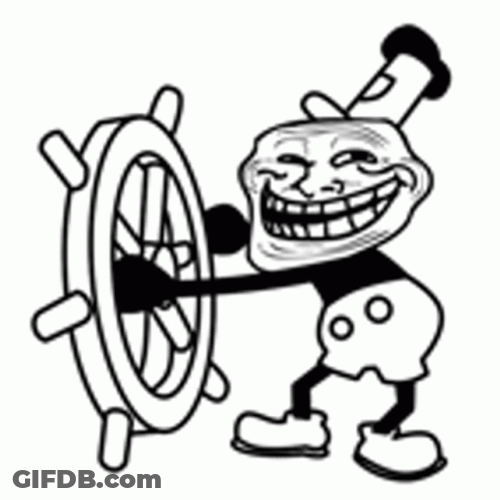 Mickey Mouse With Troll Meme Face GIF