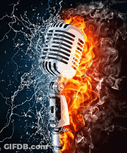Microphone On Fire And Water GIF