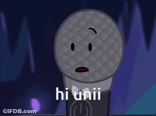 Microphone With Face Saying Hi Unii GIF