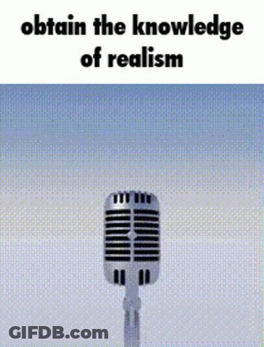 Microphone With Text Obtain The Knowledge Of Realism GIF
