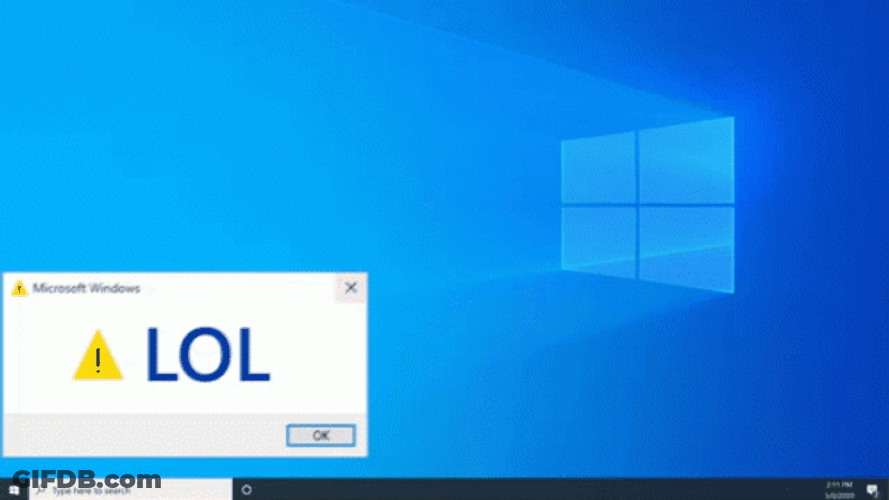 Microsoft Windows Bouncing Error Alert GIF