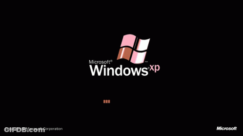 Microsoft Windows XP Logo On Black Background GIF