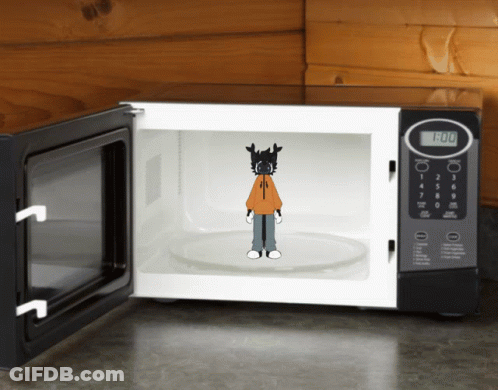 Microwave Displaying 1:00 GIF
