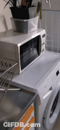 Microwave On Washing Machine GIF