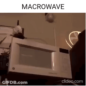 Microwave With Macrowave Text GIF