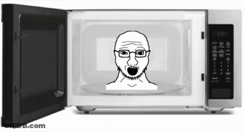 Microwave With Man With Glasses Sticker GIF