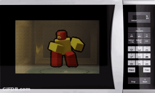 Microwave With Robot Image GIF