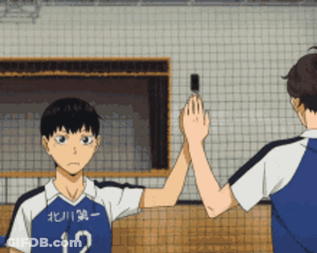 Middle School Tobio Kageyama Tōru Oikawa High Five GIF