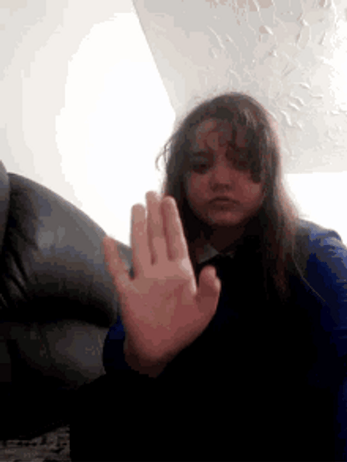 Middle Schooler Girl Playing Hand Gun To Head GIF