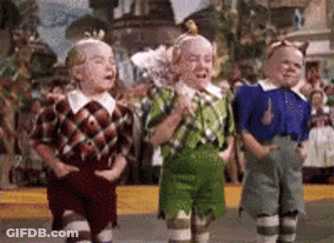 Midget Munchkin Dance Wizard Of Oz Movie GIF