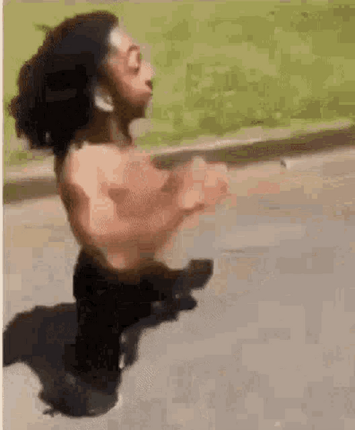 Midget Short Man Topless Running Fast GIF