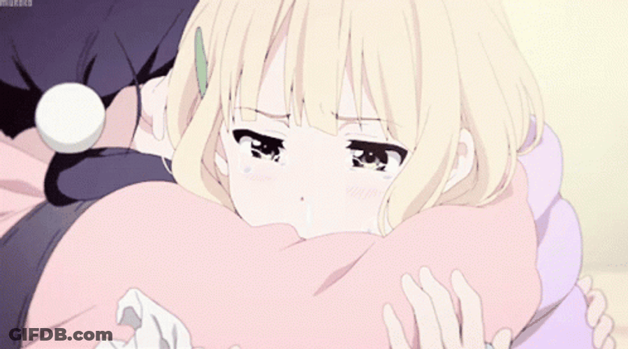 Midori Tokiwa Sad Hug Anime GIF