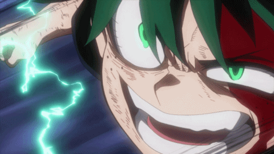 Midoriya Electric Power Attack GIF