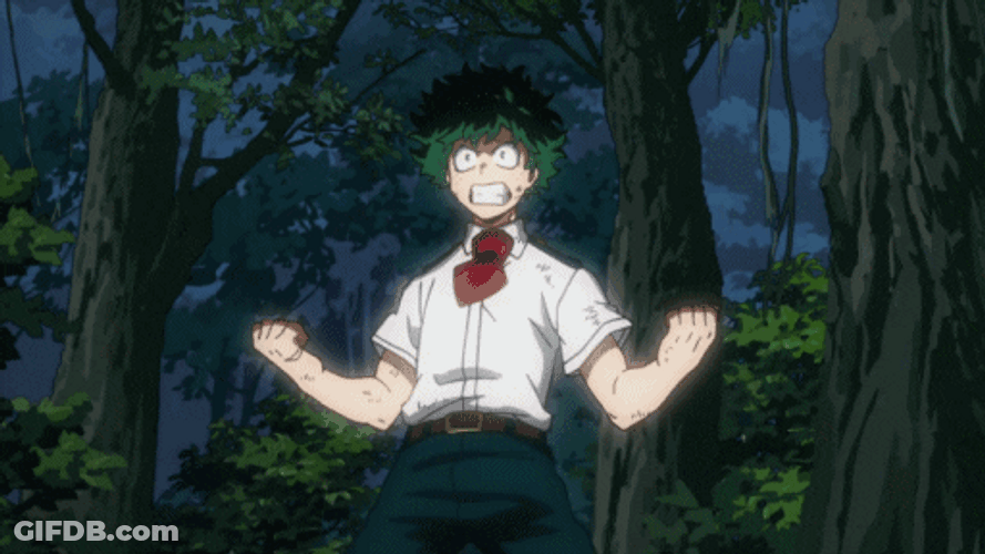 Midoriya Releasing His Power GIF