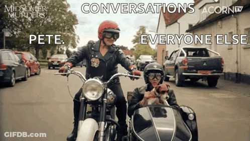Midsomer Murders Woman On Motorcycle With Sidecar GIF