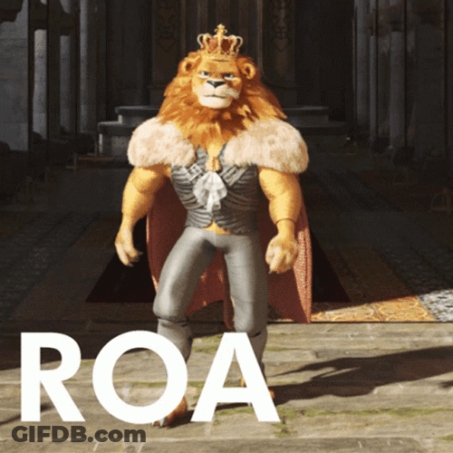 Mighty King Lions Roaring GIF