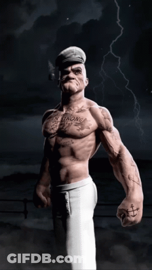 Mighty Popeye 3D Animation GIF
