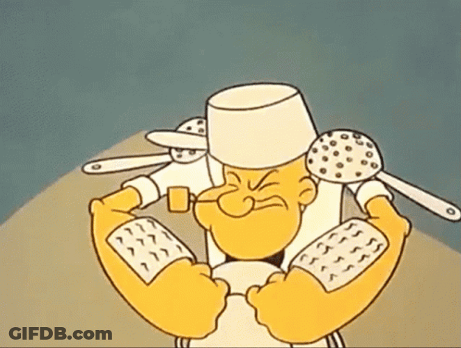 Mighty Popeye Muscle Ring Bell GIF