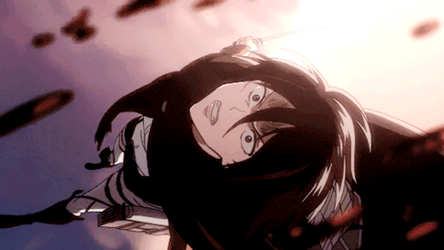Mikasa Ackerman Flying In Sky GIF