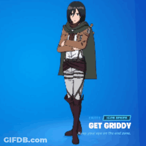 Mikasa Ackerman Fortnite Griddy GIF