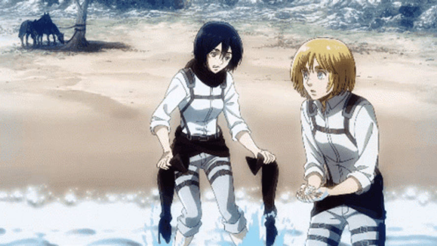 Mikasa Ackerman In The Sea GIF