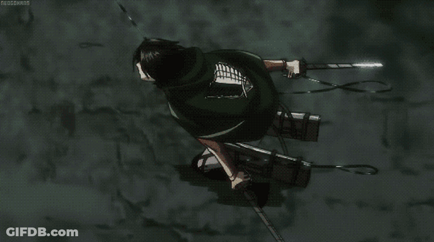 Mikasa Ackerman Jumping Down GIF