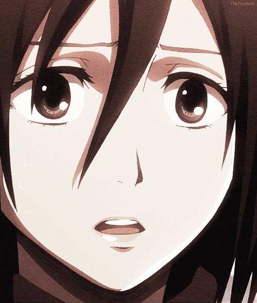 Mikasa Ackerman Looking Down GIF
