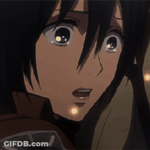 Mikasa Ackerman Tears Flowing Down GIF