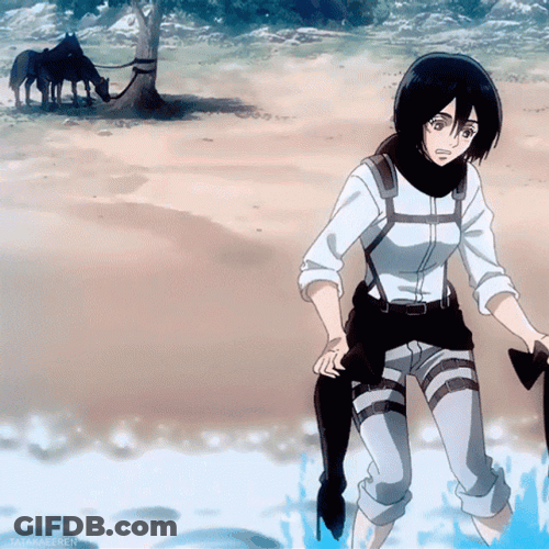 Mikasa At The Beach GIF