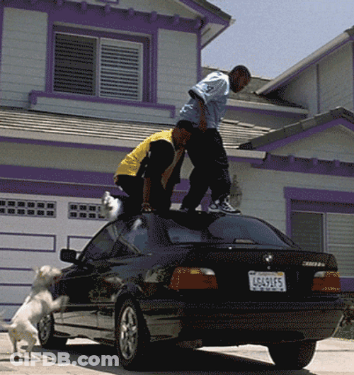 Mike Epps On Top Of A Car GIF