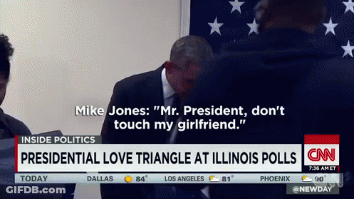 Mike Jones Says Mr President Don't Touch My Girlfriend On CNN GIF