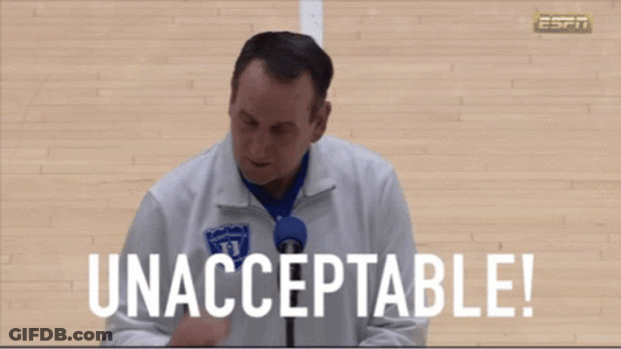 Mike Krzyzewski Unacceptable Coaching GIF
