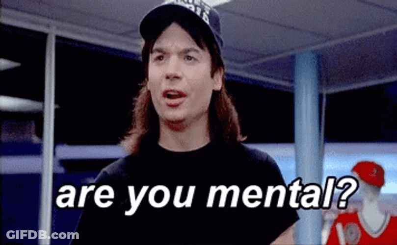 Mike Myers Are You Mental Waynes World GIF