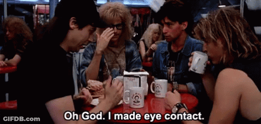 Mike Myers Made Eye Contact Waynes World GIF