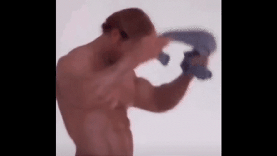 Mike O'Hearn Draping Towel Bare Chested GIF