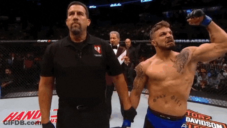 Mike Perry Celebrates Winning GIF