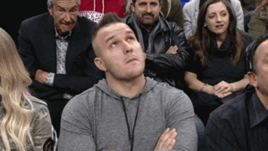 Mike Trout Hands Up GIF