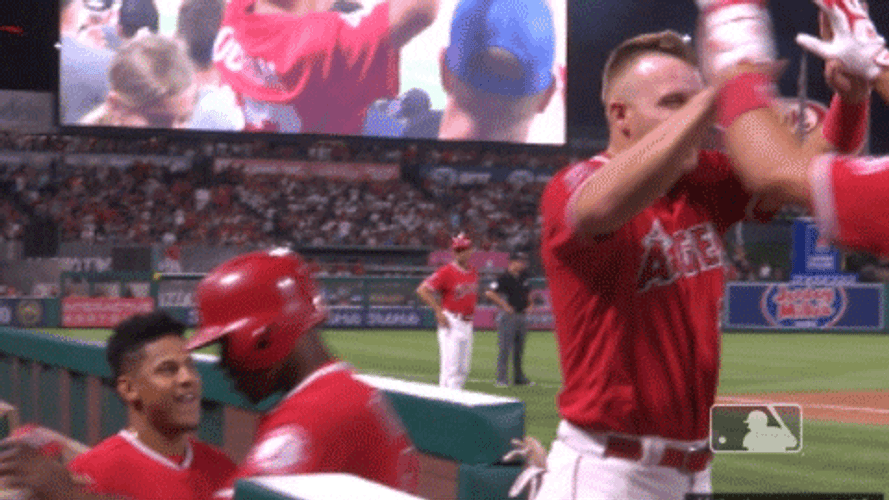 Mike Trout Happy Hug GIF